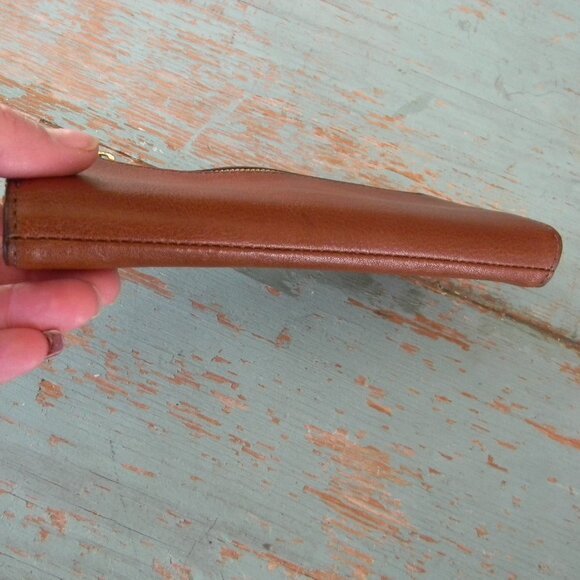FOSSIL TAN BROWN LEATHER LARGE SNAP CLOSURE WALLET - Picture 5 of 6